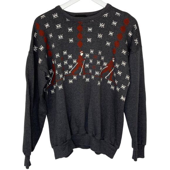 American Vintage Ski Snowflakes Crewneck Sweatshirt - Adult Size XL - Picture 1 of 6